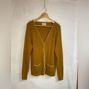 Vintage mustard yellow grandpa cardigan